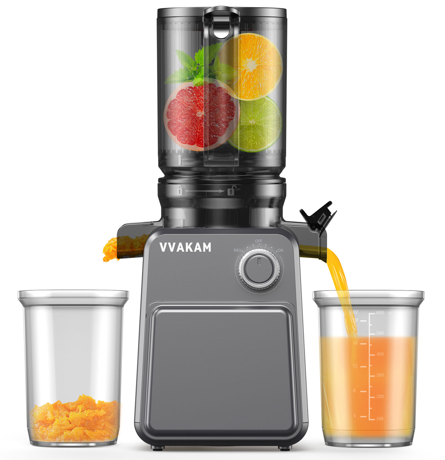 Fruit and vegetable single spiral chewing cold press slow juicer
